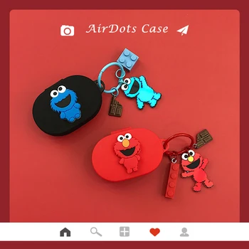 

Cute Earphone Case For Xiaomi Redmi Airdots Silicone Bluetooth Earphone Cover With Key Ring For Redmi Airdots Case