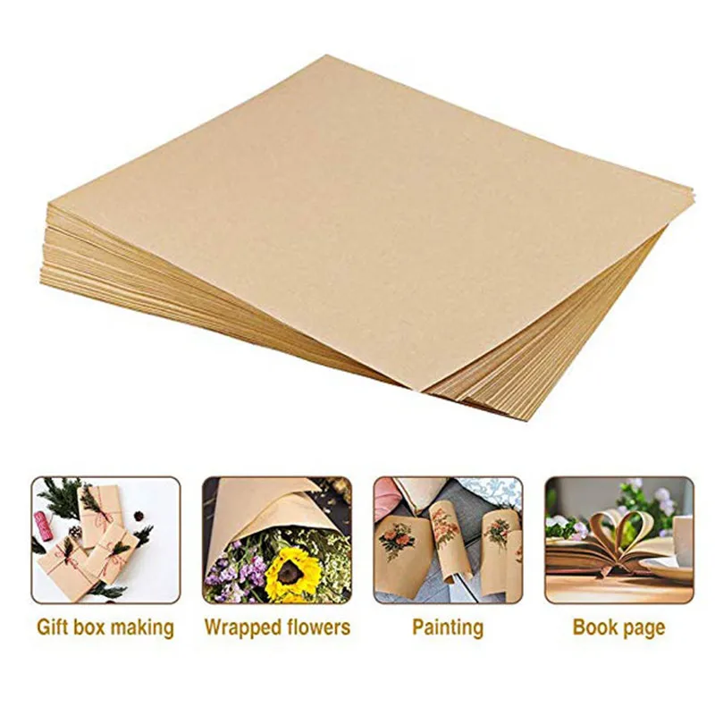 

100sheet Brown Kraft Writing Paper 120GSM A4 size Stationery Paper for Drawing, Letter Paper, Printing and School Office Supplie