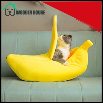 

Banana Shaped Pet Bed for Dog Cat Soft House Mat Durable Kennel Doggy Puppy Cushion Basket Warm Portable Dog Cat Supplies 3 Size
