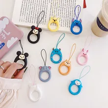 Милые Мультяшные животные Анти-потеря Универсальный мобильный телефон короткий ремешок держатель мобильного телефона кулон кольцо ремешок для IPhone смартфон