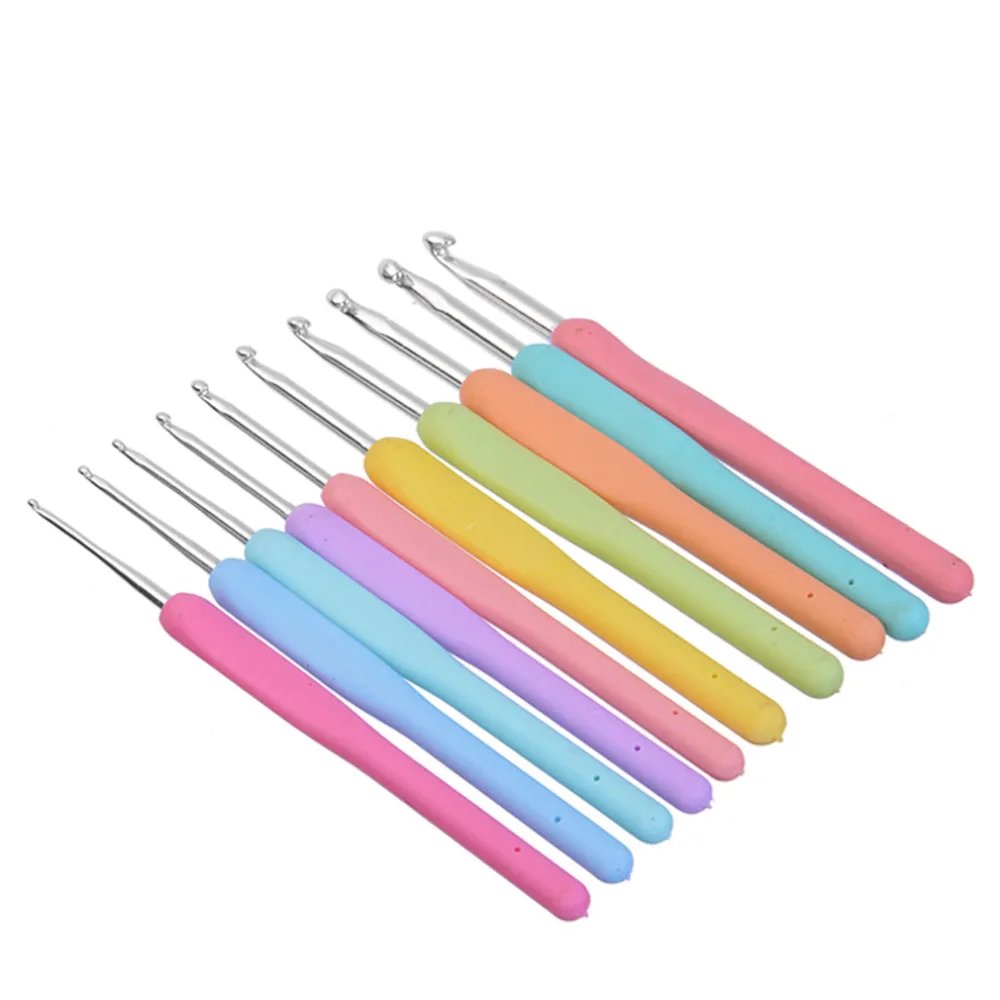 6 шт./10 шт. набор крючков для вязания спиц для шитья, удобная эргономичная ручка из термопластичной резины, алюминиевая ручка для вязания
