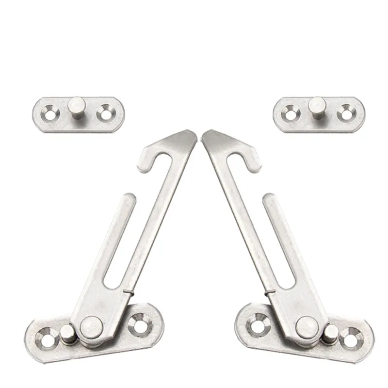 Left Window Wind Brace Hinge Glass Stopper Stainless Steel Safety Lock Buckle Sliding Door Bracket Strut Locator Hardware Part