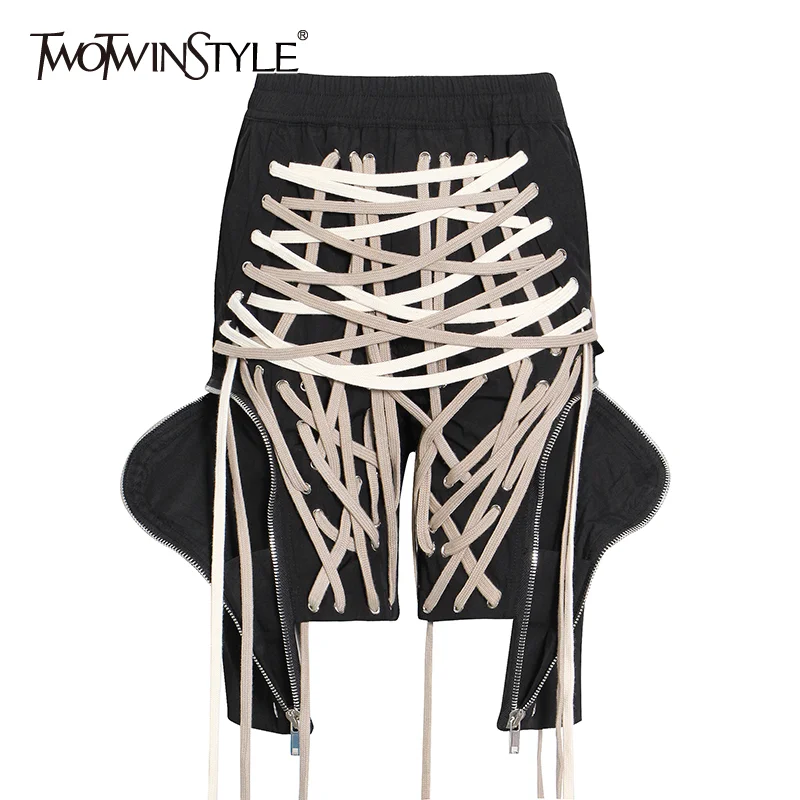 Bandage-Pants Cargo-Trousers TWOTWINSTYLE Drawstring Female High-Waist Summer Casual