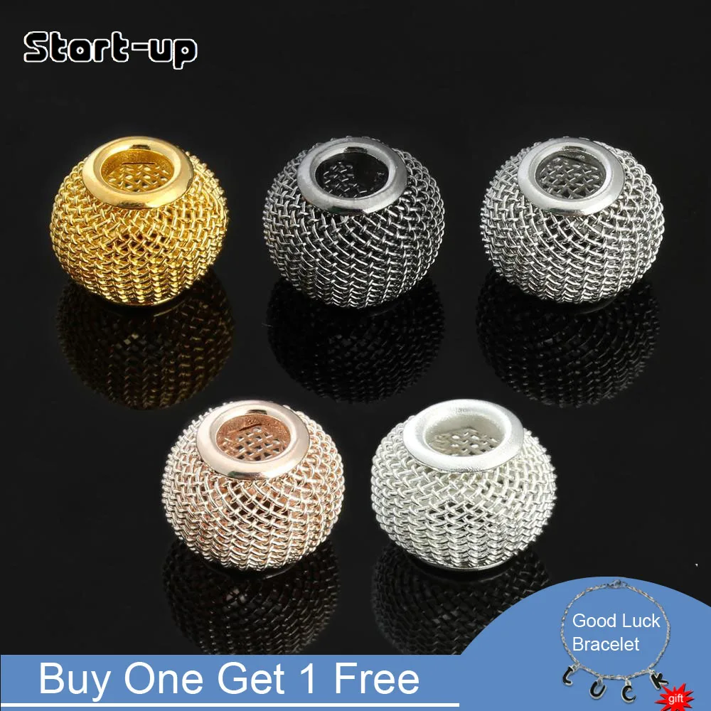 

10Pcs/lot Vintage Hollow Fishnet Beads For Necklace Bracelet Round Shape Bead High Quality DIY Handmade Accessories Jewelry