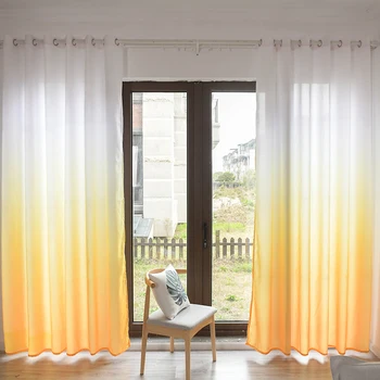

1 Piece Gradient Color Semi-Blackout Curtain Home Bedroom Living Room Cover Door Window Drape Curtains