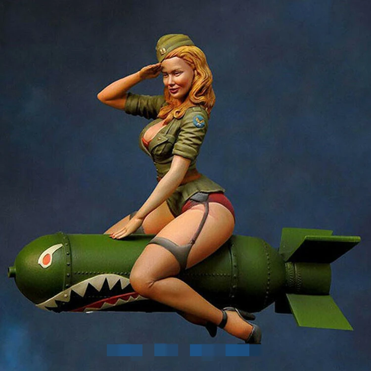 

1/24 Sexy Beauty Girl On Rocket, Resin Model figure GK, Unassembled and unpainted kit
