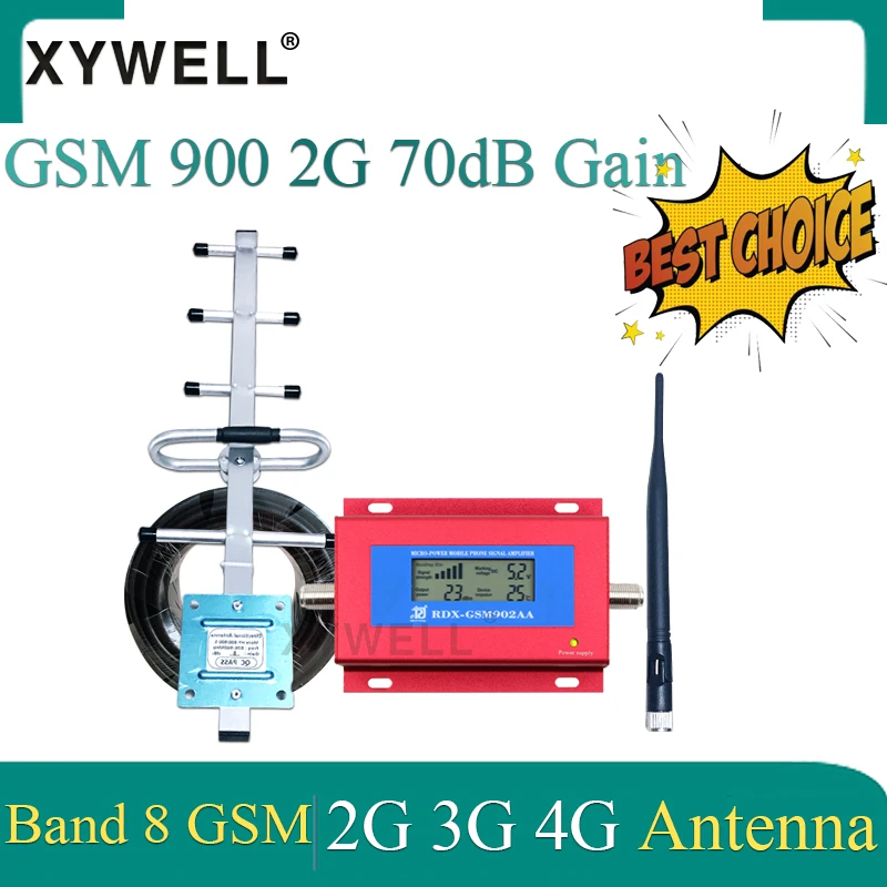 Усилитель сотовой связи GSM 3G 2G 900 МГц ретранслятор сигнала усилитель с антенной Yagi