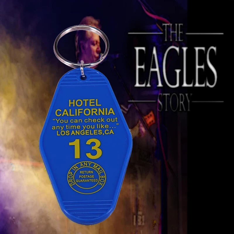 Знаменитый брелок Eagles Song вдохновленный голубым биркой для ключа в стиле мотеля