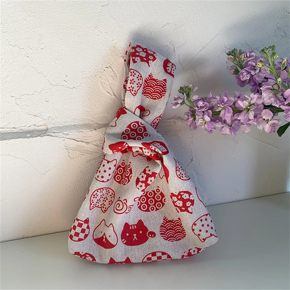 Japanese Style Multicolor Printed Linen Canvas Shopping Bag Ladies Shoulder Handbag Coin Purse shopping bag tote bags canvas bag canvas bags linen bags linen handbag
