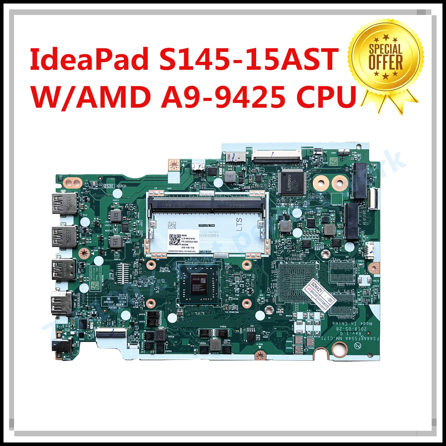 Original For Lenovo Ideapad S145-15ast Laptop Motherboard Nm-c171 With  A9-9425 Cpu Uma Fru 5b20s41903 100% Test Fast Ship - Laptop Motherboard -  AliExpress