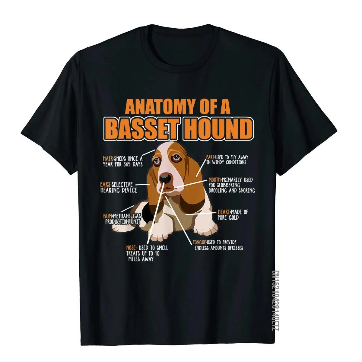 Basset Hound Shirt Anatomy Of A Basset Hound Shirt Funny__B5862black