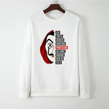 

La Casa De Papel Season Autumn Winter Hoodies Harajuku Sweatshirt Cute Long Sleeve Hatless sudadera mujer Funny Vogue Casual