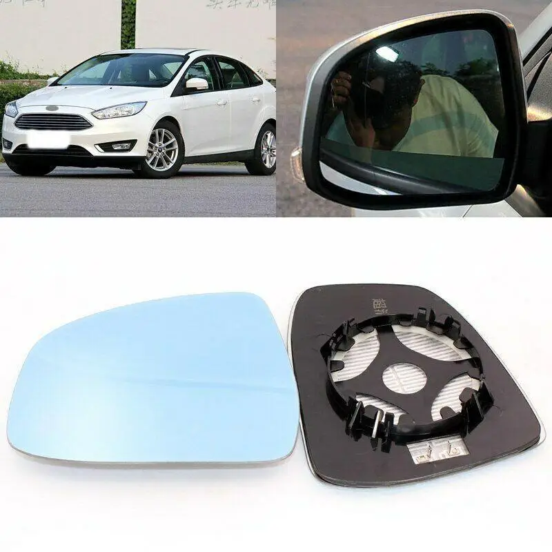 

Blue mirror For Ford Focus 2005-2017 Side View Door Mirror Blue Glass With Base Heated turn single lamp