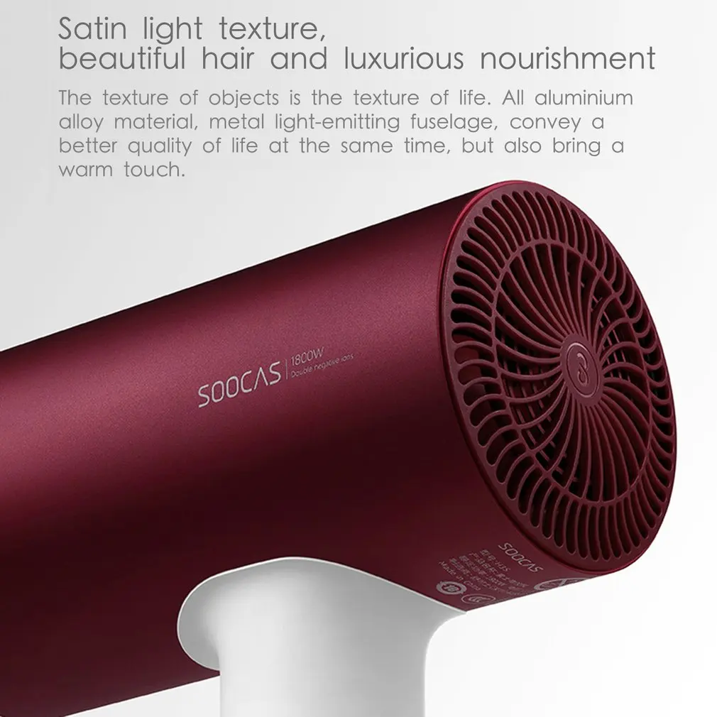 Anion Aluminum Alloy Body Air Outlet Anti Hot Innovative Diversion Design Home Travel Hair Styling Tool 5