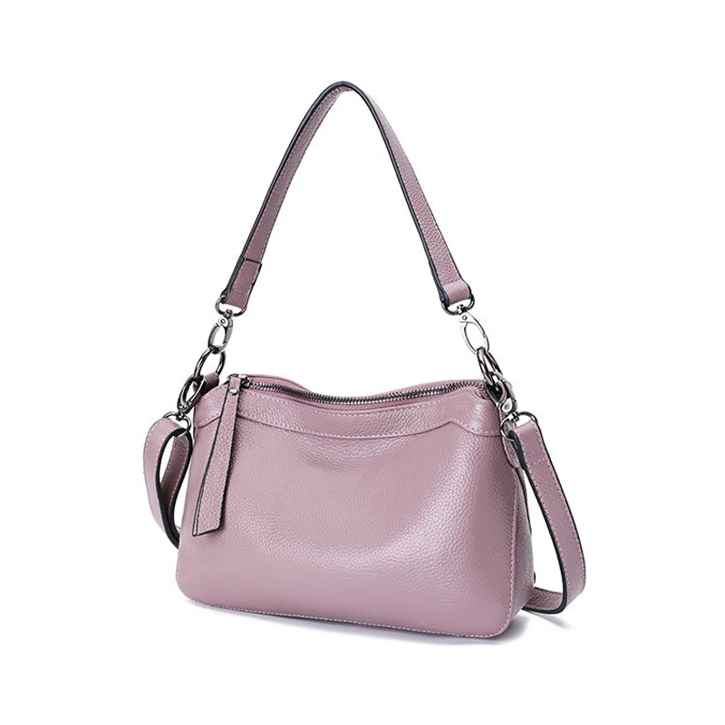 Повседневное использование Хобо, женская сумка на плечо из натуральной кожи, женская кожаная сумка-мессенджер, натуральная кожа, сумка через плечо, A479 - Цвет: pink purple