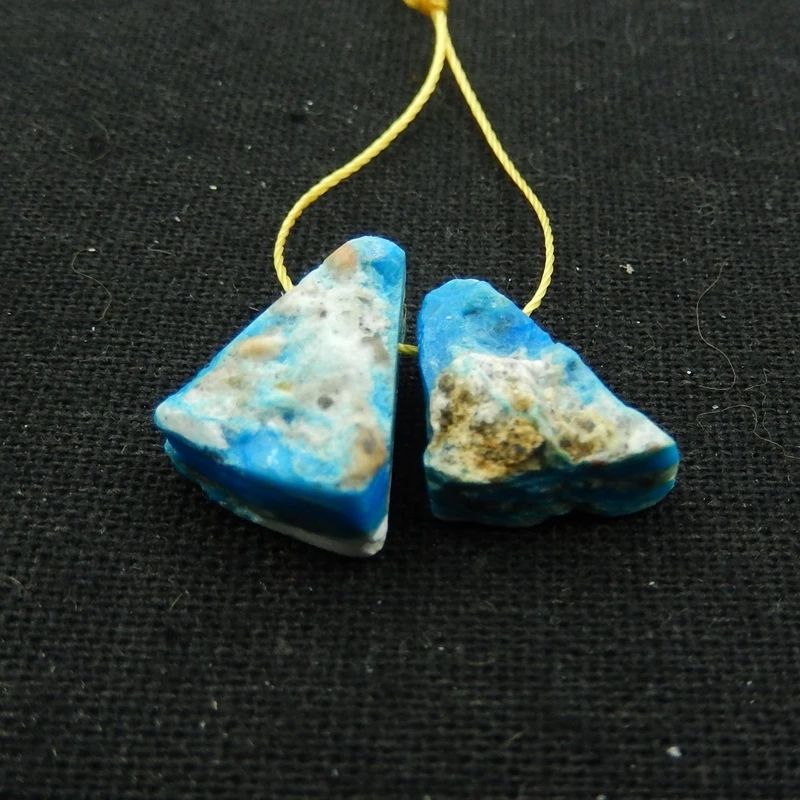Hot Sale 1Pairs Natural Stone Nugget Blue Opal Side Drilled Earring Bead 16x12x7mm 3.2g Fashion Jewelry Women Earrings