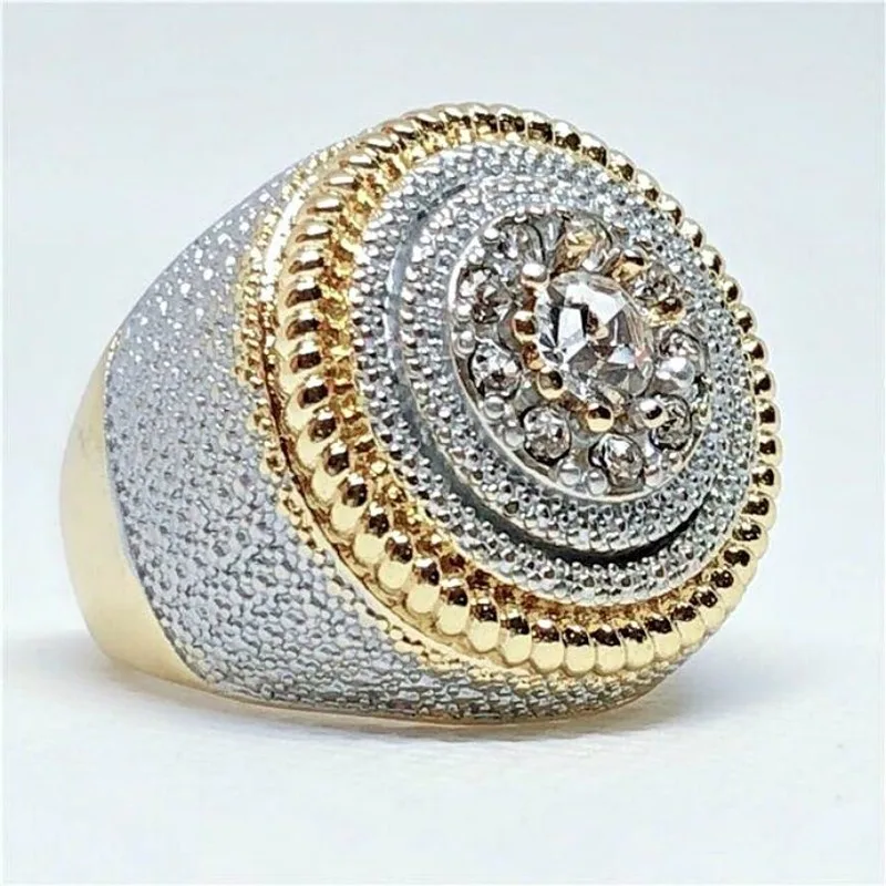 

Luxury Zircon Gold Ring Retro Unisex Romantic Crystal Finger Jewelry Exquisite Birthday Gift for Friends