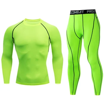 

Men Workout Clothes Set Quick-drying Muscle Shirt Trousers 2 Piece Set Compression Jogging suits Hot selling Sportswear brand