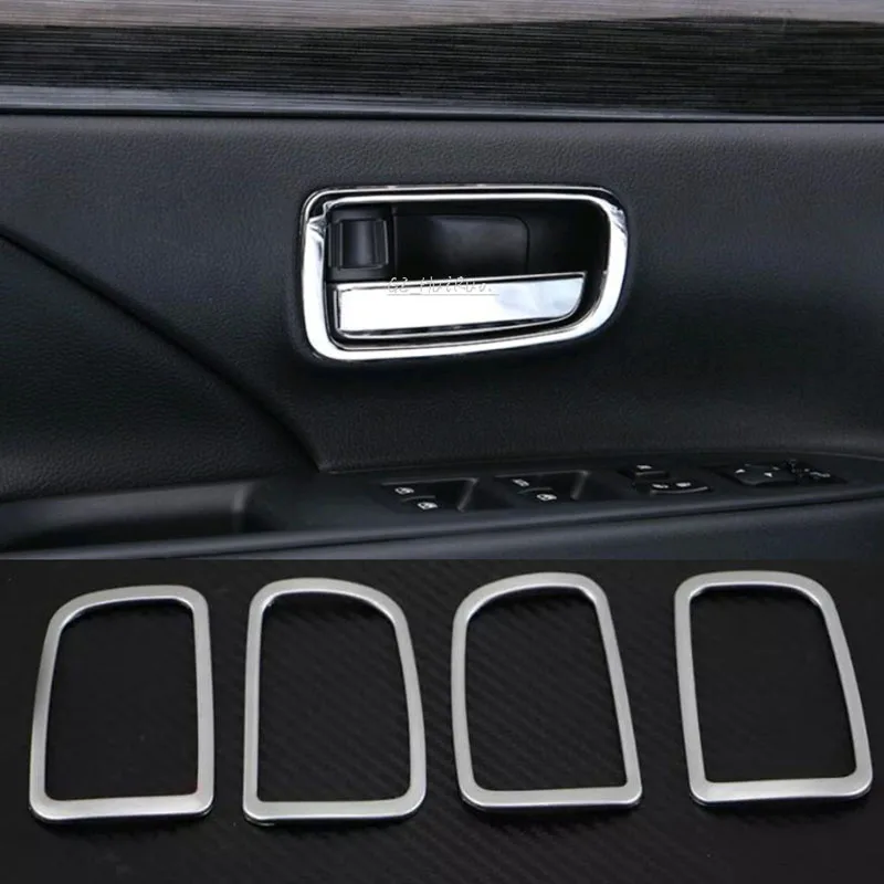 

4PCS Chrome interior handle bowl cover trim For Mitsubishi Outlander 2013 2014 2015 2016 2017 2018