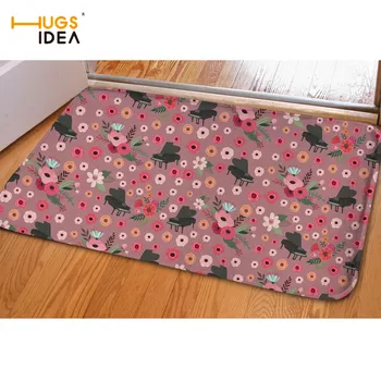 

HUGSIDEA Cartoon Flower Piano Printing Doormat Non Slip Bedroom Floor Mats Retro Notes Design Living Room Carpets Soft Rug Tapis