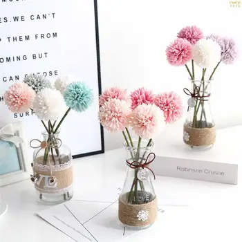 1 PC Dandelion Flower Ball Simulation Road Cited Artificial Flower Wall Fake Flower Home Decoration Wedding Holding Flower