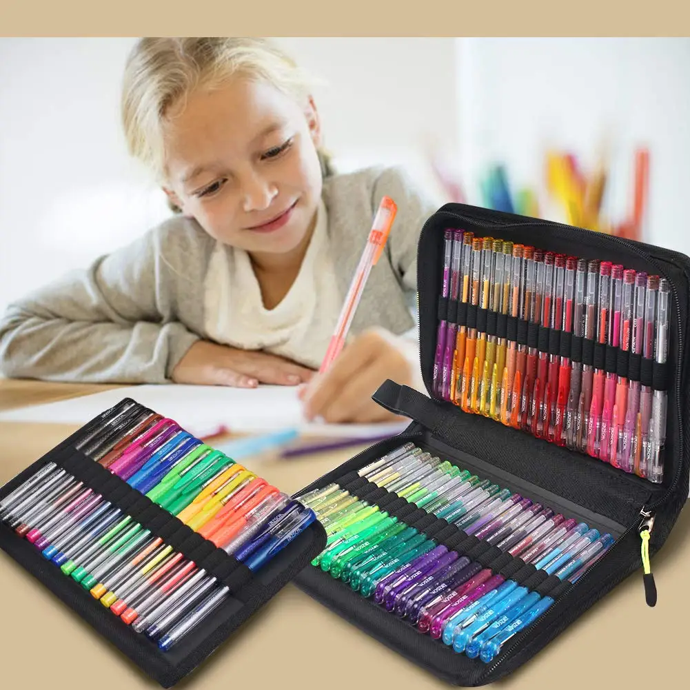 120 colors zscm glitter sparkle gel pen set colored art markers ink neon drawing adult bullet journaling crafts scrapbooks 60 Colors Gel Glitter Pen Set Neon sInclude Marker 60 Matching Color Refills Pencil Drawing Birthday Kids Gift Adult Coloring