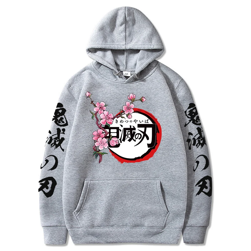 

Толстовка с капюшоном для мужчин и женщин, свободный Свитшот оверсайз с принтом Демонов и героев японского аниме, повседневная однотонная уличная одежда, 2021