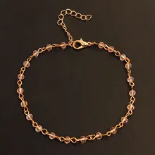 Европейский и американский стиль популярный пляжный ножной браслет женский Простой Кристалл ножной браслет Европа и Америка K310