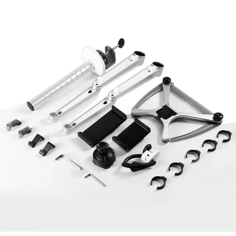 

LESHP Dual Arms Laptop Combination Bracket For Laptop Computer Monitors Aluminum Alloy Combination Desk Holder