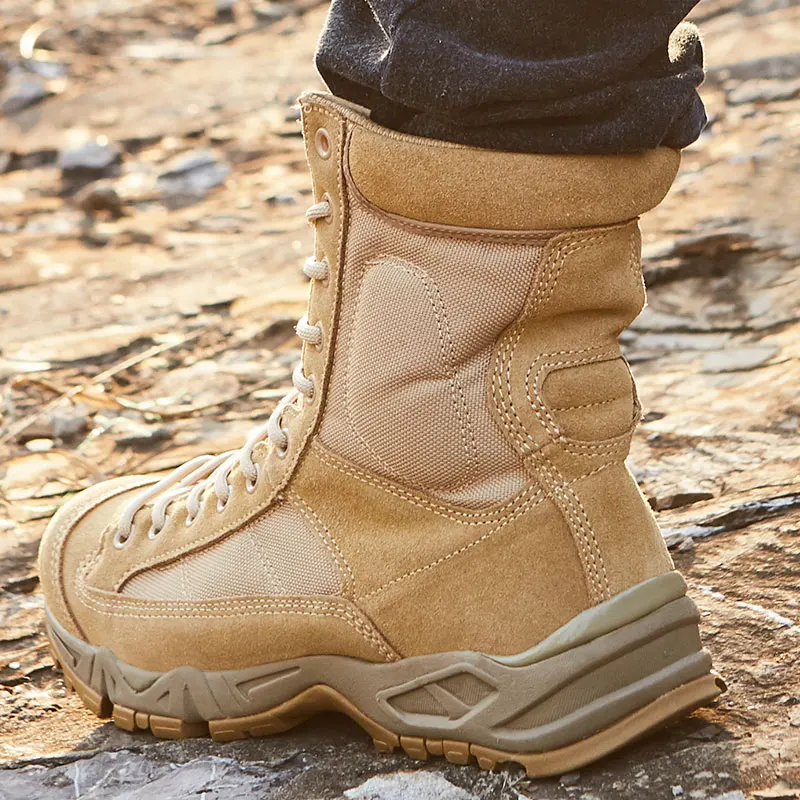 Men Boots Winter Outdoor Leather Military Boots Breathable Army Combat Boots Plus Size Desert Boots Men Hiking Shoe
