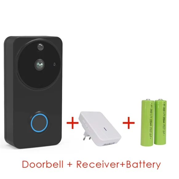 CTVMAN видеодомофон с Wi-Fi для безопасности, домофон для дома, IP видеодомофон с питанием от батареи, умный беспроводной дверной звонок, камера - Цвет: bellbatteryreceiver