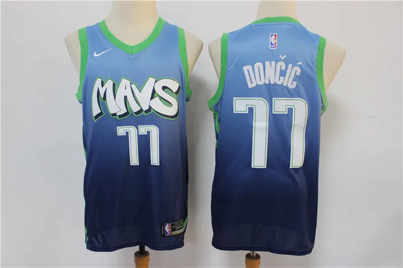 MEN /20 City Edition Dallas Mens baskeball#41 Dirk Nowitzki#77 Luka Doncic#6 Кристапс Порзингис майки - Цвет: MEN