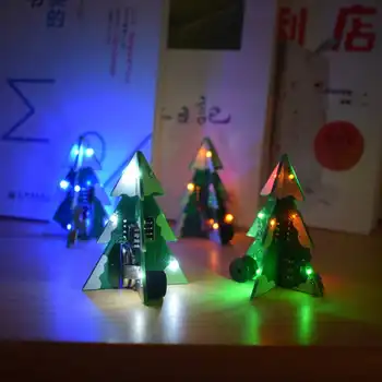 

DIY Kit RGB Flash LED Circuit Kit Colorful 3D Christmas Trees Kit MP3 Music Box Christmas Gift Electronic Fun Suite