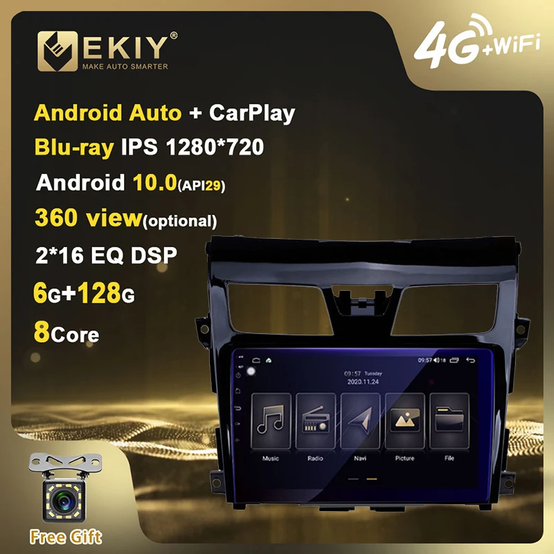EKIY DSP IPS Android 10 Автомобильный мультимедийный плеер 6G + 128G для Nissan Teana 2013 2014 2015 Carplay