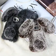 Теплый мохнатый кролик меховой чехол для huawei P20/P10 Lite P9/P8 Lite девушка кролик ухо задняя крышка P20/P10/P9/P8 чехол s для Honor 9 8 Coque(China)