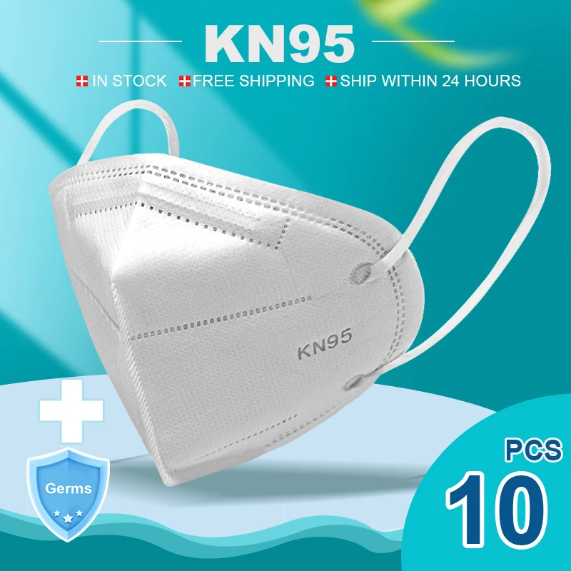 

10pcs Reusable KN95 Mask Protection Face Masks 95% Filtration Mouth Cover Anti Dust Pollution