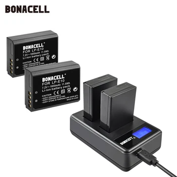 

Bonacell LP-E10 LP E10 LPE10 Camera battery+LCD Dual Charger for Canon EOS 1100D 1200D 1300D Kiss X50 X70 X80 Rebel T3 T5 T6 L50