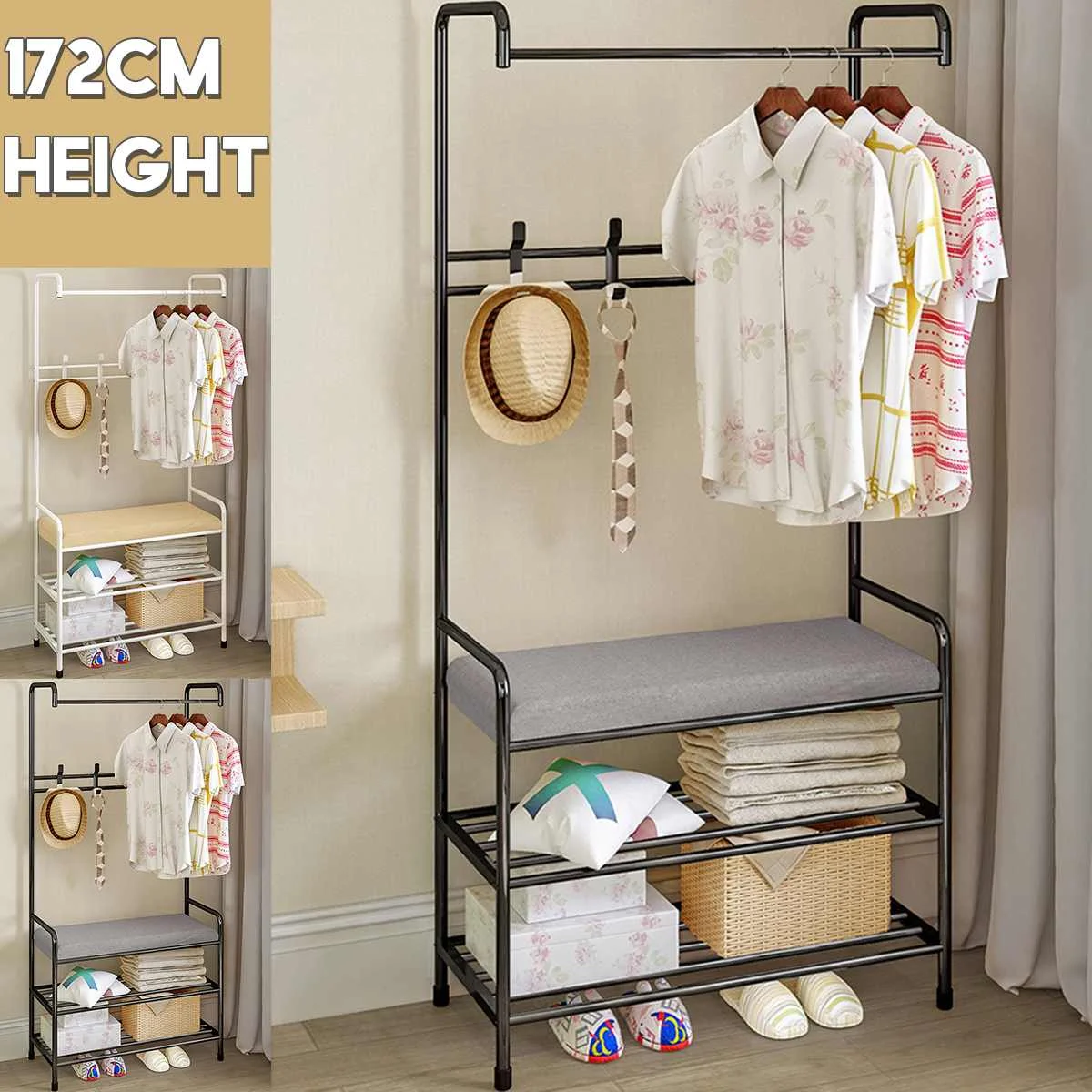 

Thicker Coat Rack Landing Clothing Holder Hanger Floor Standing Storage Shelf Clothes Hanger Rack Simple Style Bedroom Furniture