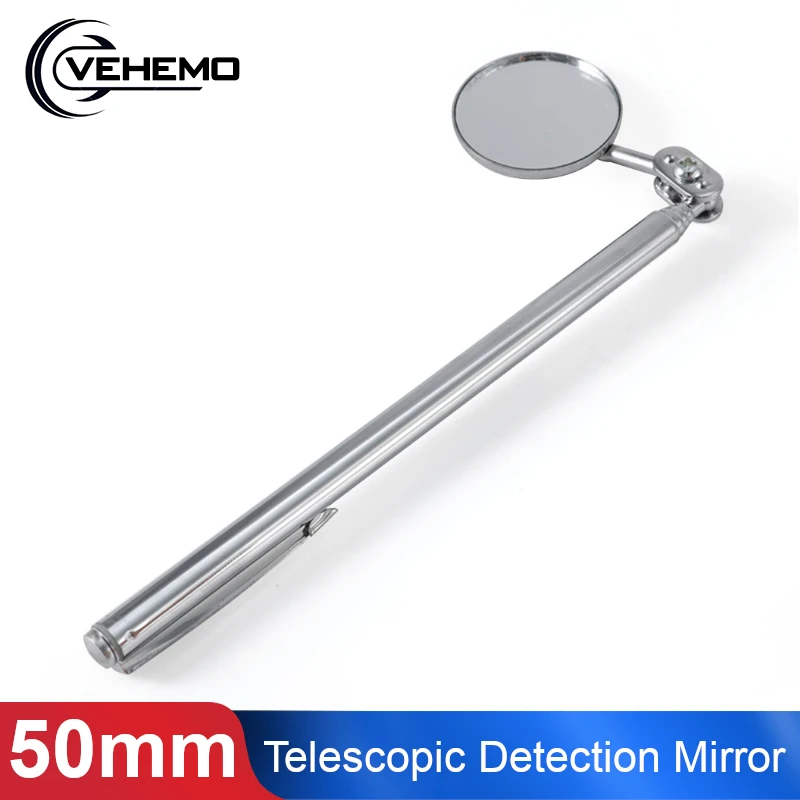 Vehemo 50 мм телескопическое зеркало для обнаружения складное зеркало Механист универсальные инструменты Угловое зеркало для осмотра поворотное