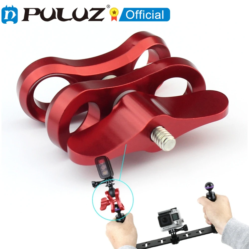 Puluz Braçadeira Esférica para Mergulho Suporte Cnc de Lanterna com Mola de Alumínio para Sistema de Fotografia Subaquática de Mergulho