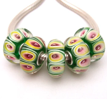 

JGWGT 982 5X 100% Authenticity S925 Sterling Silver Beads Murano Glass beads Fit European Charms Bracelet diy jewelry Lampwork