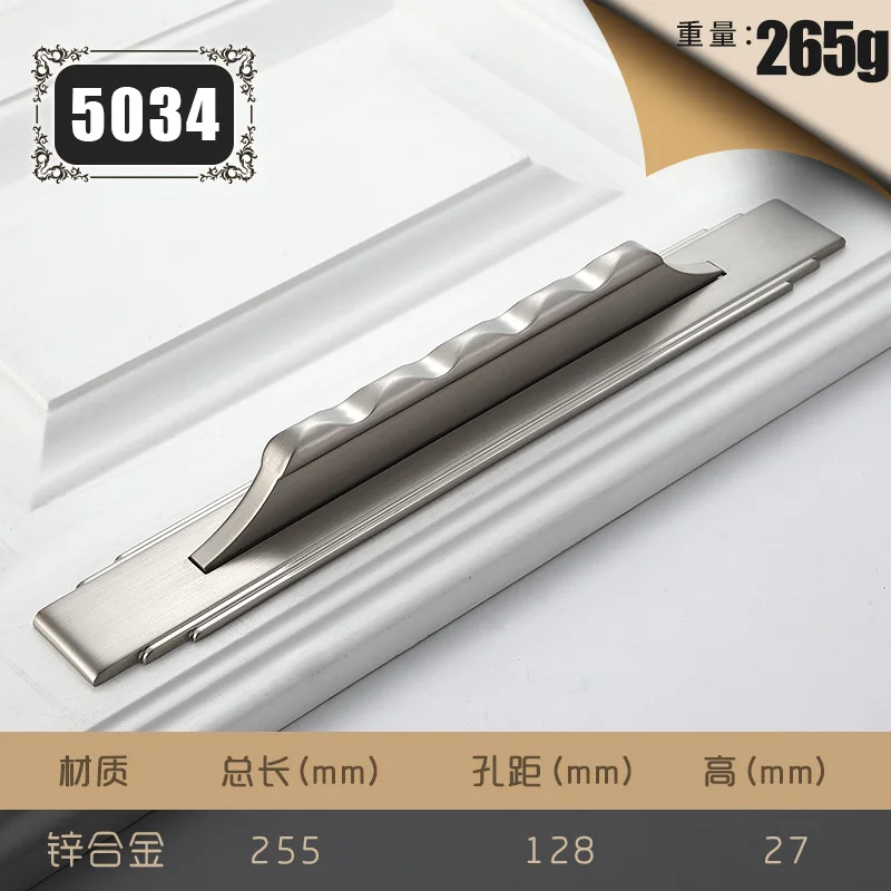 5034-Silver-C.C128mm JD роскошный черный американский шкаф дверная ручка сплав цинка и латуни спальня ручка платяного шкафа золотой ящик мебель оборудование - Цвет: 5034-Silver-C.C128mm