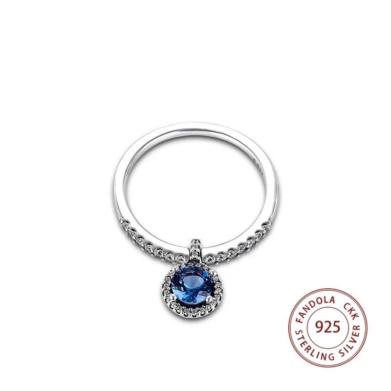 Настоящее 925 пробы Серебряное Кольцо женское Висячие круглые сверкающие обручальные кольца для женщин модные ювелирные изделия anillos