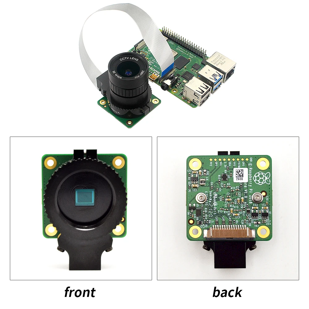Raspberry pi HQ camera 12.3-Megapixel high-resolution Sony IMX477 sensor and 6mm Lens /16mm Telephoto Lens for 4b/3b+
