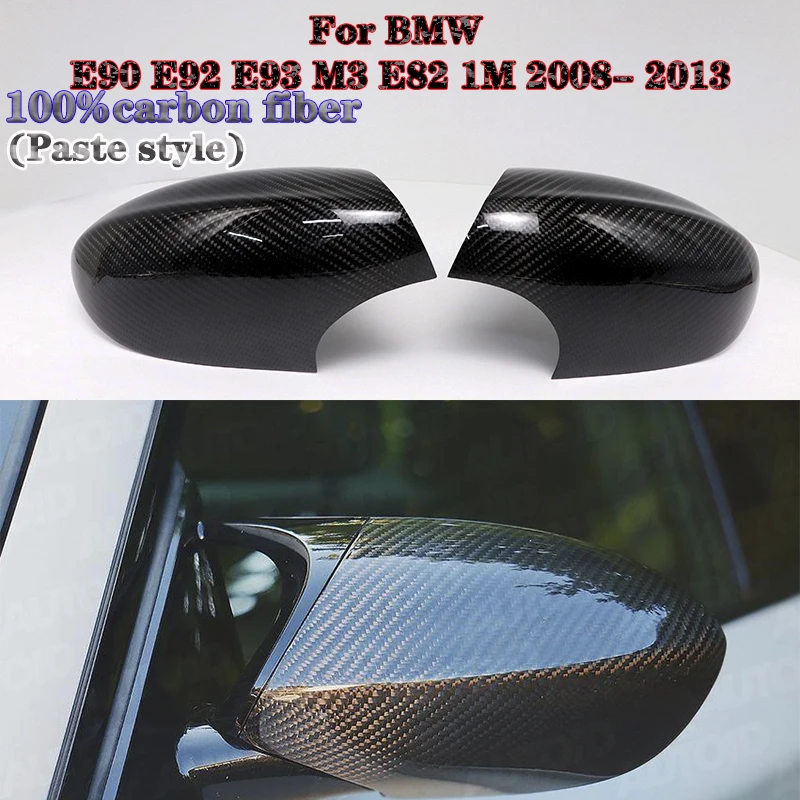 

Genuine Real Carbon Fiber Rear View Mirror Cover Side Mirror Caps Sticker For BMW E90 E92 E93 M3 E82 1M 2009-2013 accessories
