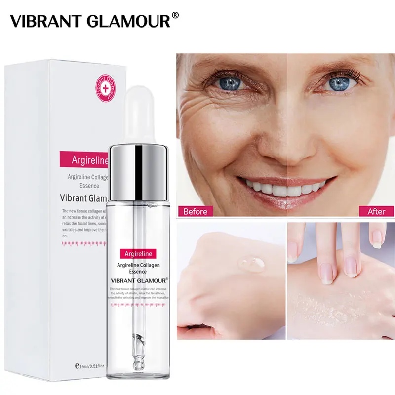 

VIBRANT GLAMOUR Argireline Collagen Peptides Face Serum Anti Wrinkle Ageless collagen Essence Lift Firming Moisturizer Skin Care