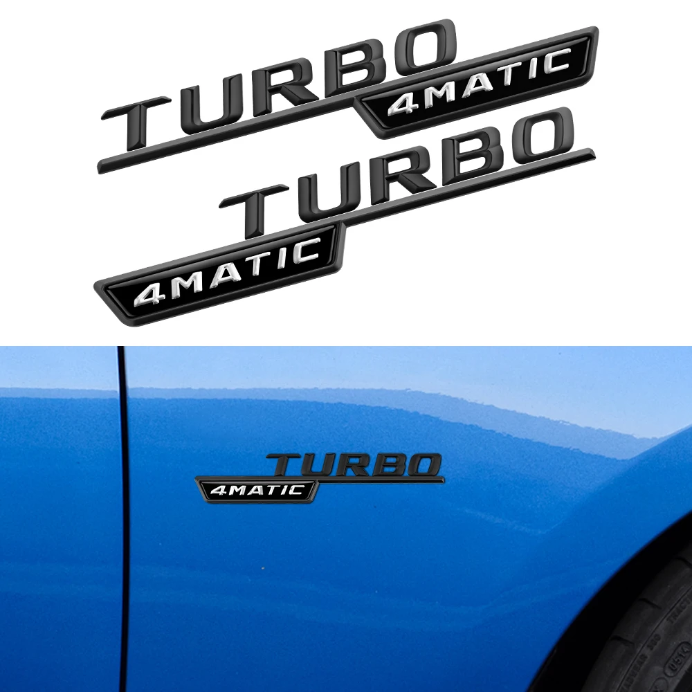 2 шт. с черными эмблемами Стикеры TURBO 4matic для Mercedes Benz W212 W221 W222 W220 W124 W213 W204 W205 W210 W211 GLS