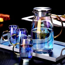 Teapot Teacup Glass-Kettle Water-Pot Drinkware Fruit-Juice Heat-Resistant Explosion-Proof