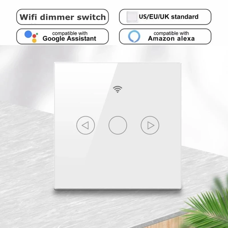 Eu Smart Home Led Dimmer Switch Support Alexa Google Home Voice Control Wifi Wall Light Dimming
