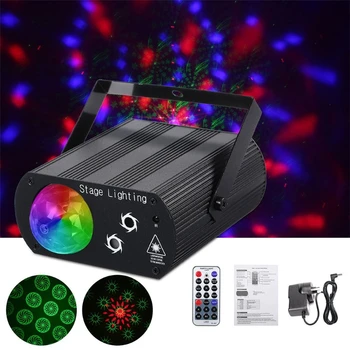 

US/EU/UK/AU Plug Pattern Projection Lamp Remote Control RGB Strobe Stage Light X6HD